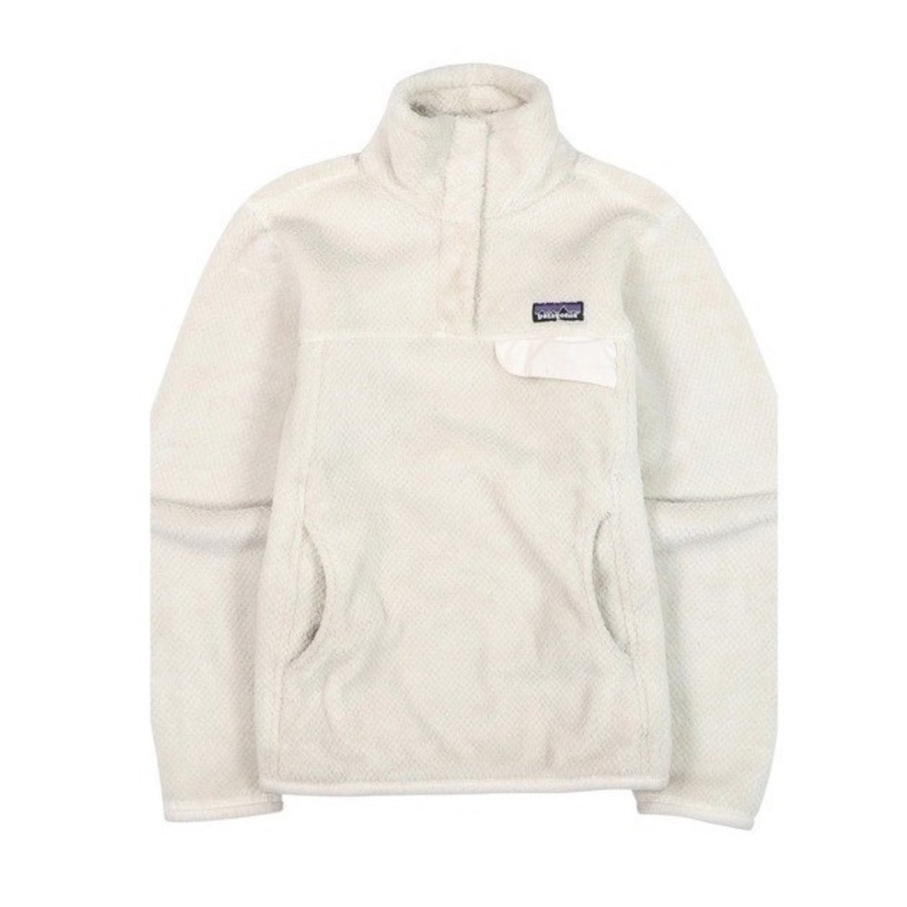 Patagonia Cream Polartec Thermal Pro Re-Tool Snap-T Pullover L Neutral Layering
